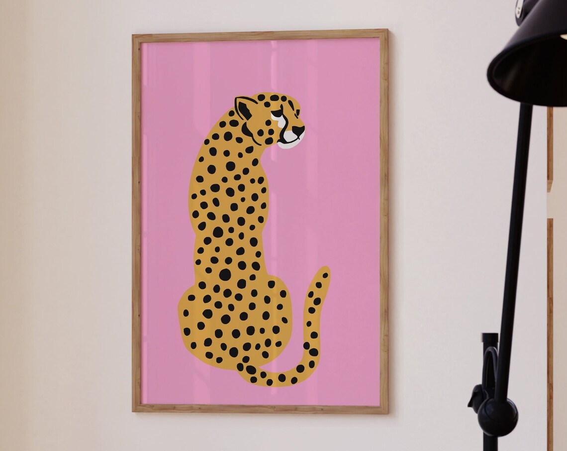 Cheetah Print Boho Leopard Art Print, Pink - Image 3
