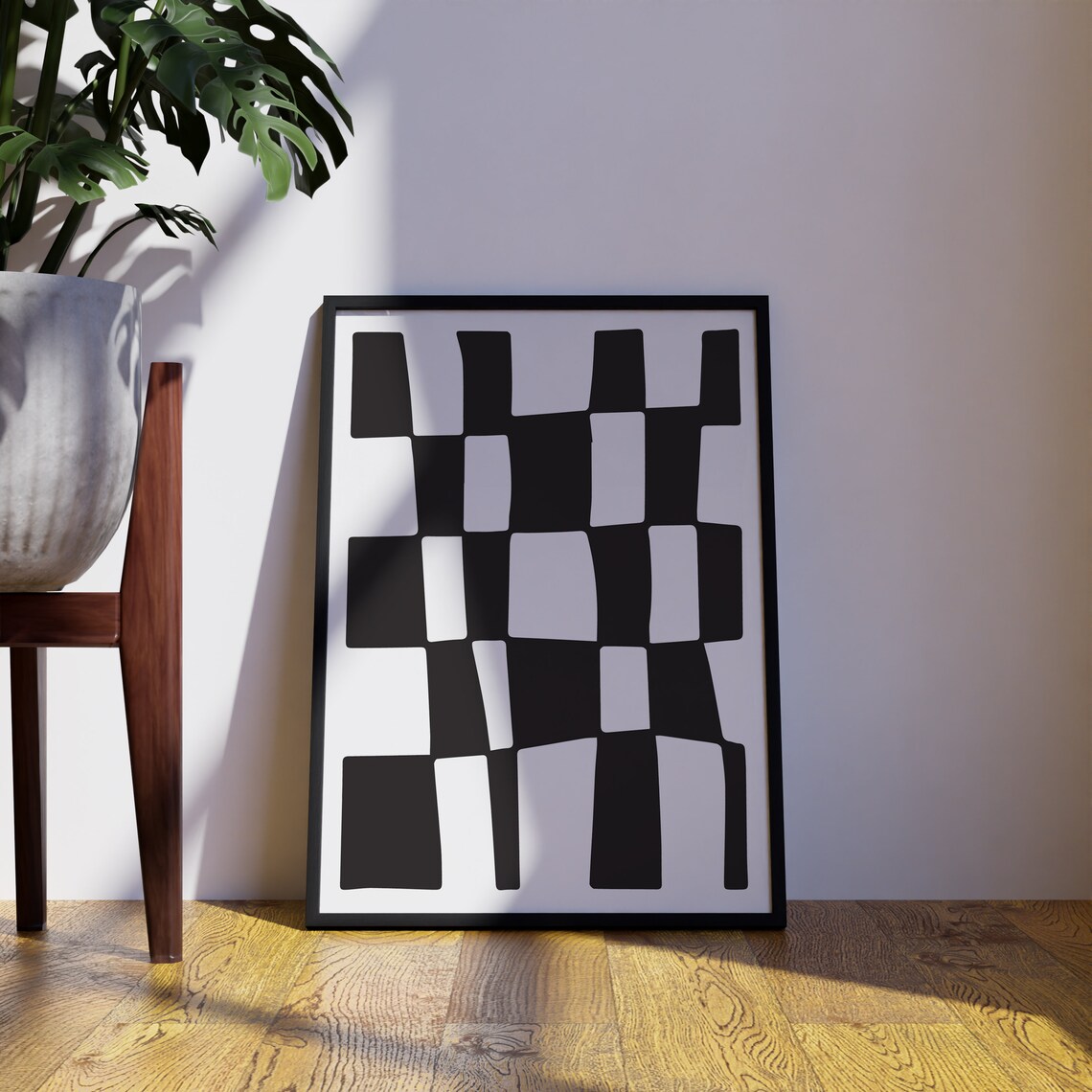 Black Square Abstract, Minimalist Hallway Poster