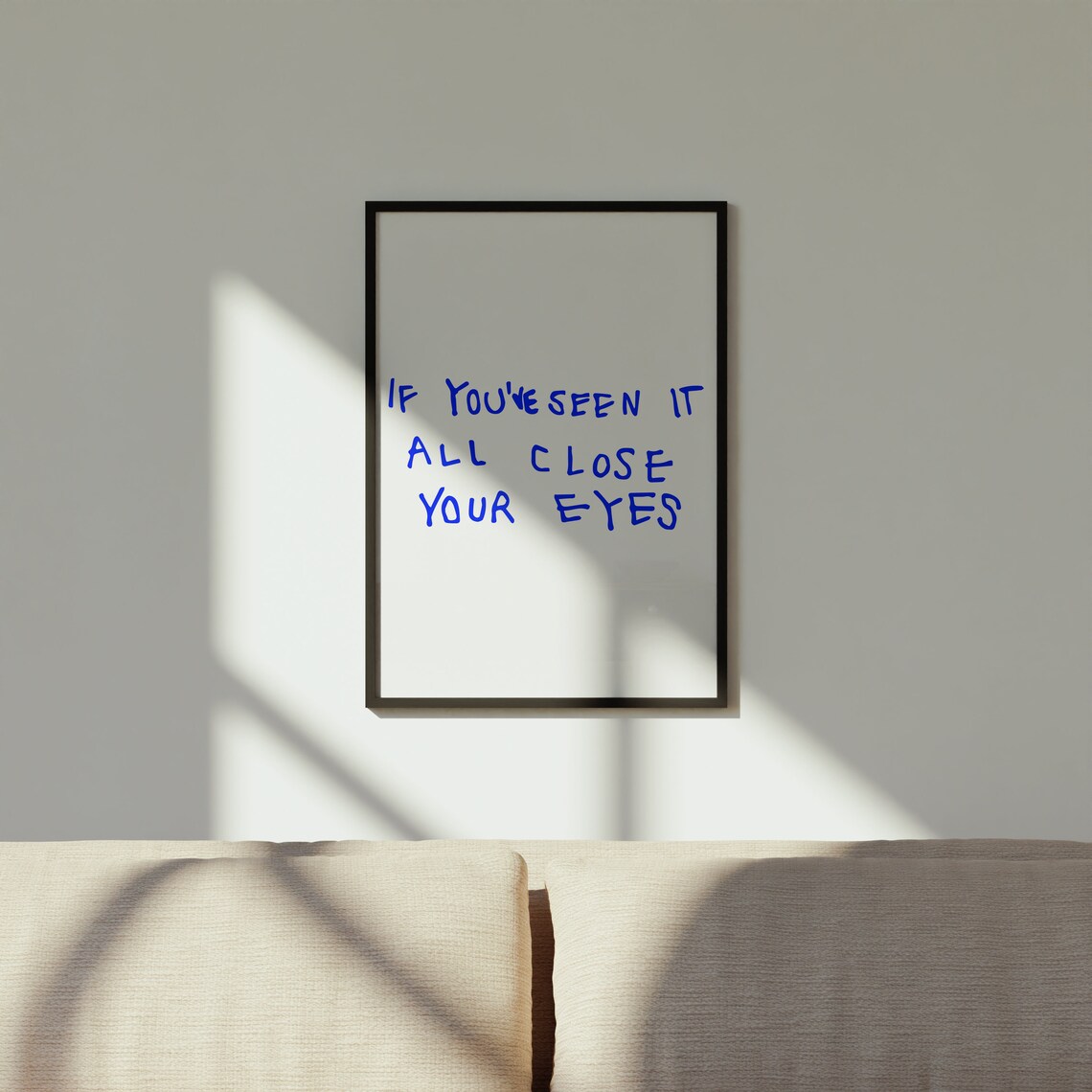 Close Your Eyes Typography Art Print, Minimal Poster - Image 2