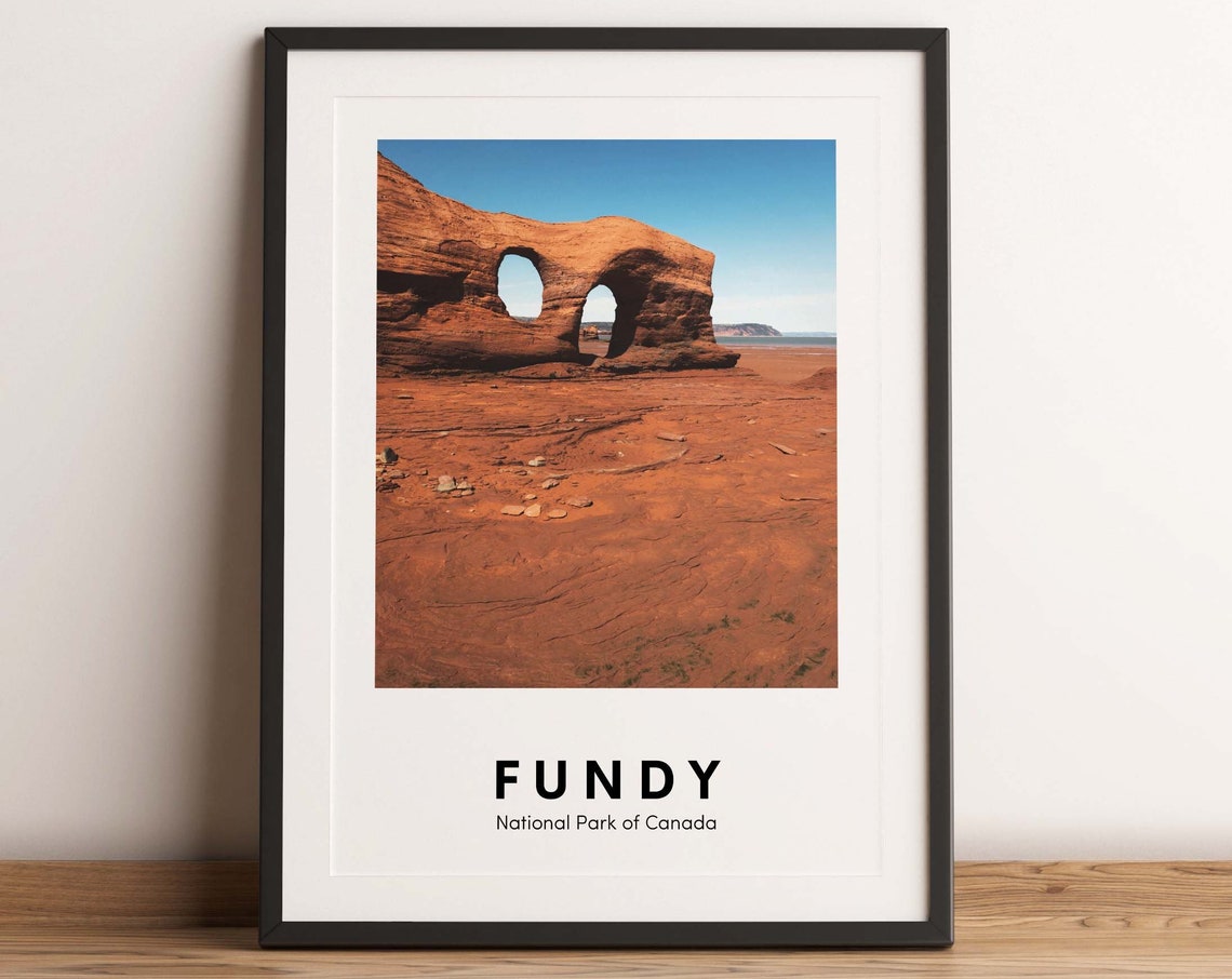 Fundy National Park Canada Red Sandstone Arch Beach Travel Poster