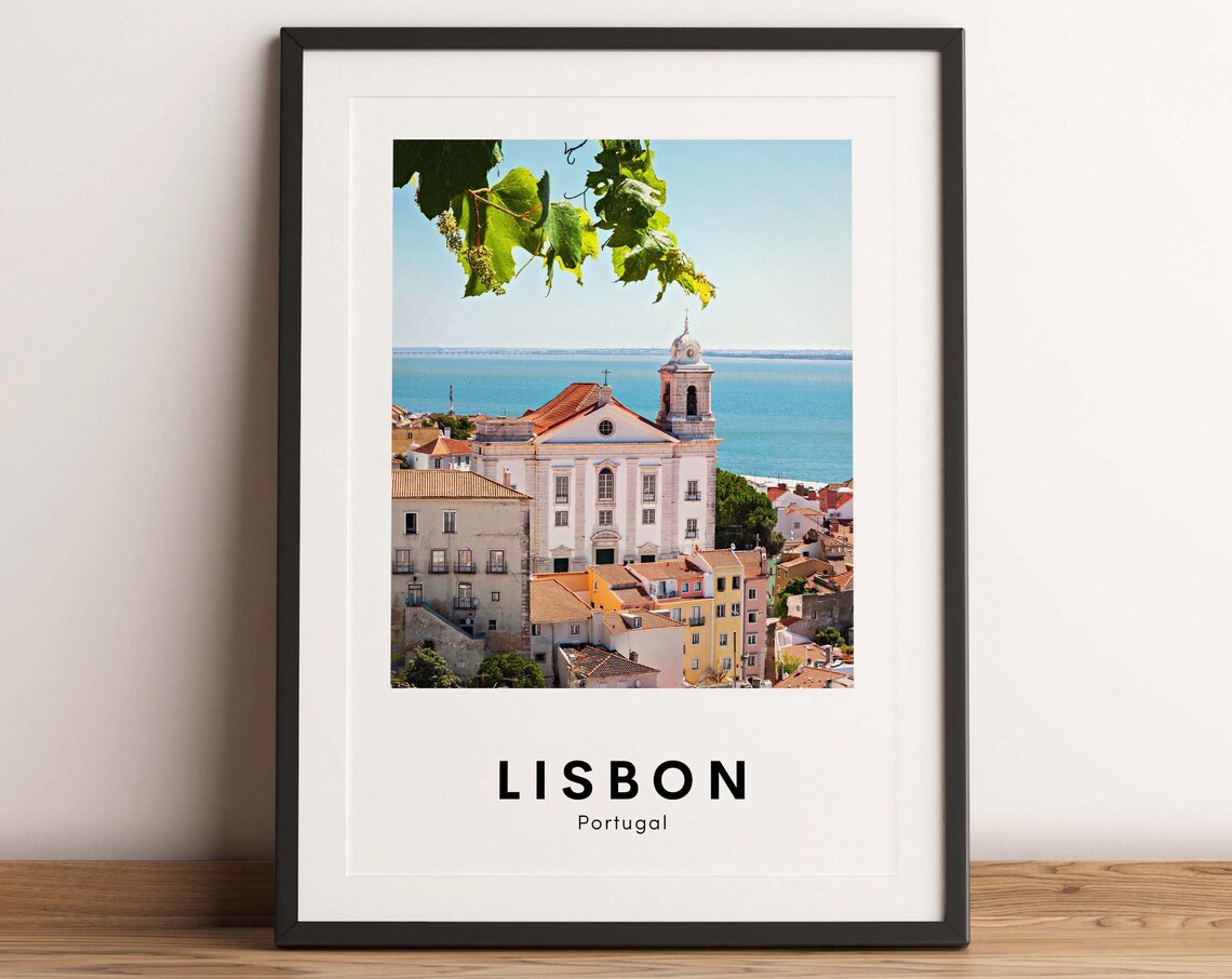 Lisbon Portugal City Church River View Photography Travel Poster