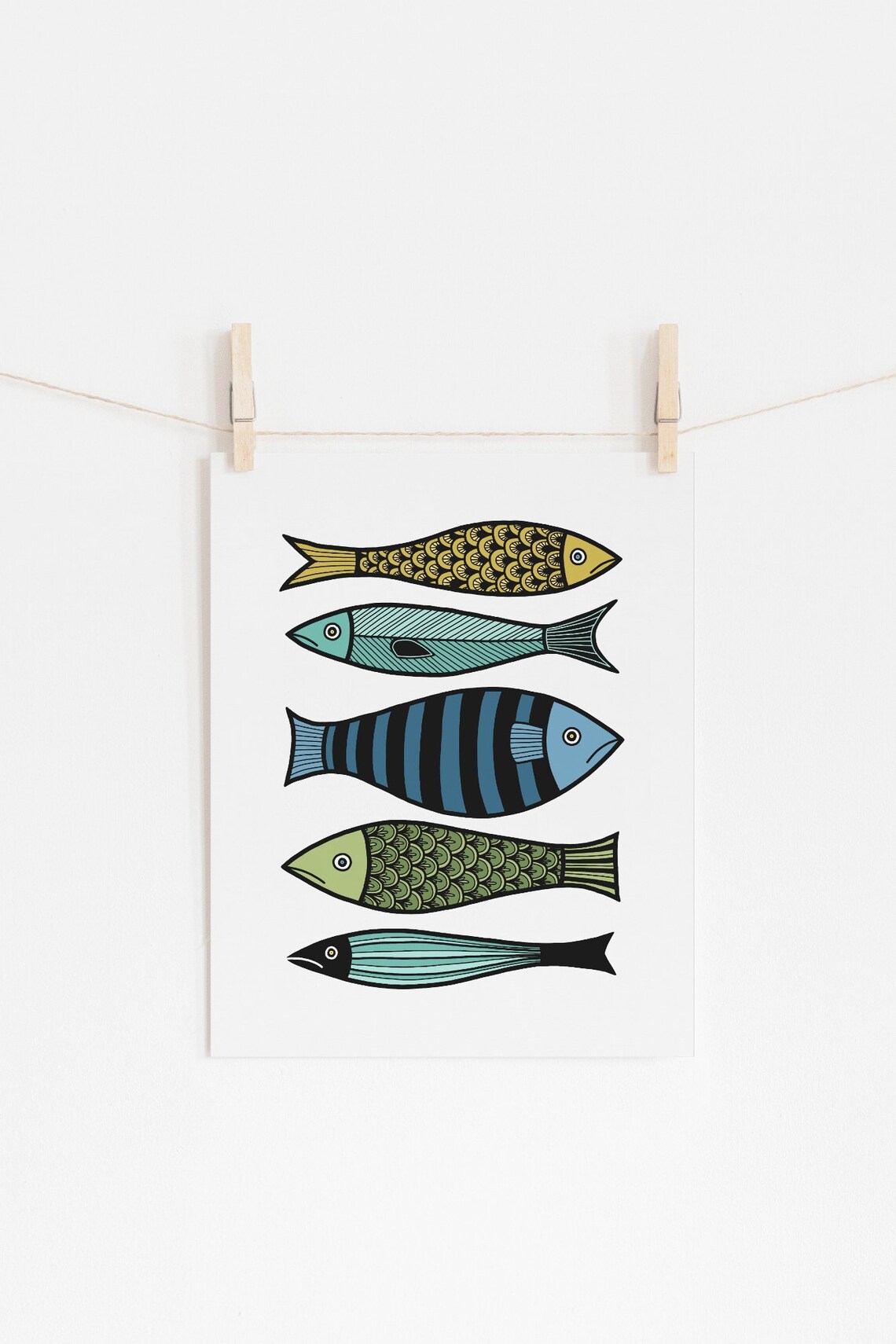 Colorful Sardine Fish Poster, Nautical Coastal Decor - Image 2