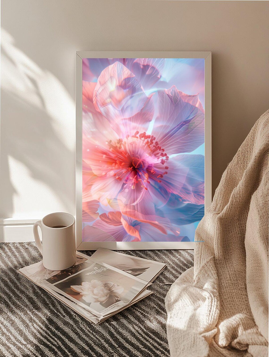 Ethereal Dreamy Pastel Pink Flower Bloom Macro Soft Blossom Poster - Image 2