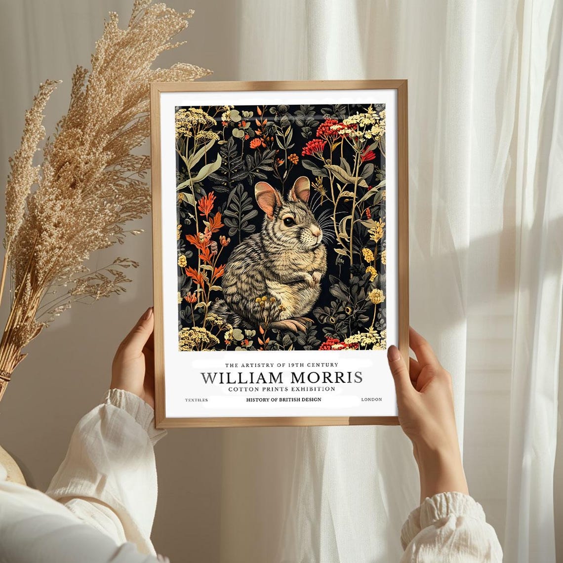 William Morris Chinchilla Cotton Prints Exhibition Floral Art Poster - Image 2