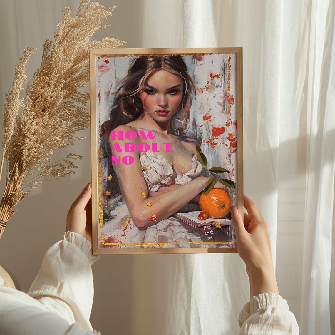 Bold How About No Sassy Altered Vintage Portrait Quote Poster