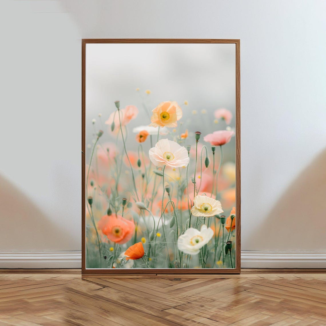 Soft Pastel Wildflower Poppy Field Floral Photography Poster