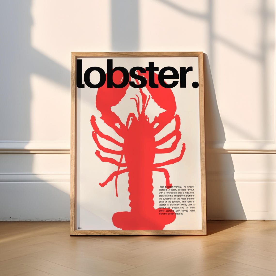 Lobster Red Silhouette Bold Kitchen Foodie Archive Design Poster