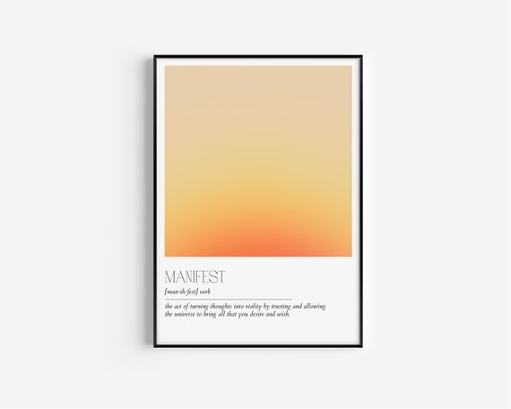 Manifest Definition Minimalist Typography Art Print