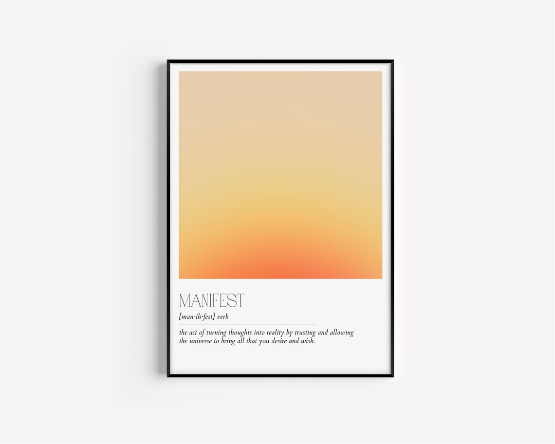 Manifest Definition Minimalist Typography Art Print