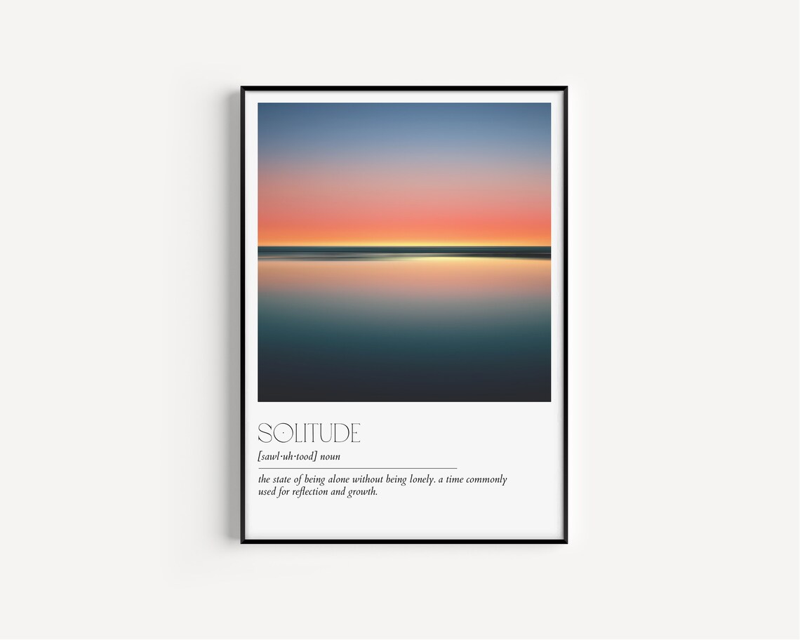 Solitude Definition Minimalist Typography Art Print