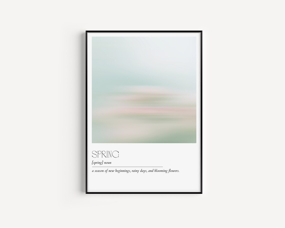 Spring Definition Minimalist Typography Art Print