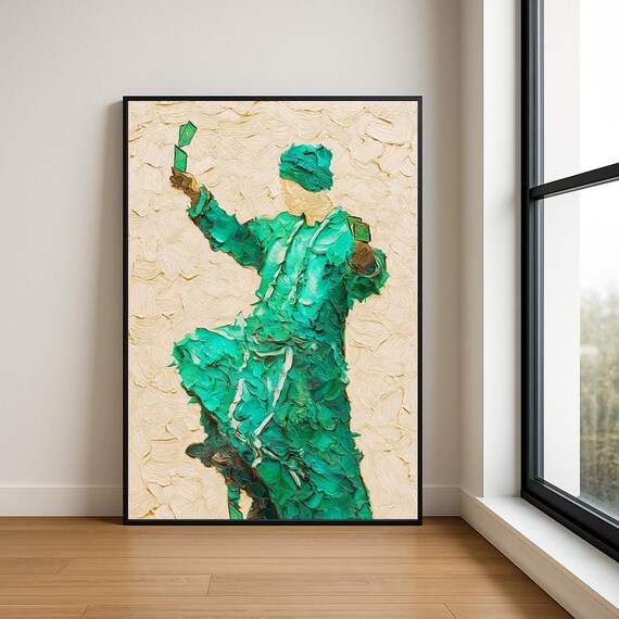 Magician Wall Art Print Abstract Wizard In Mystic Fantasy Painting