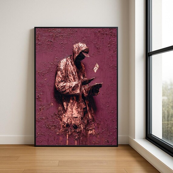 Magician Wall Art Print Abstract Wizard In Mystic Fantasy Painting