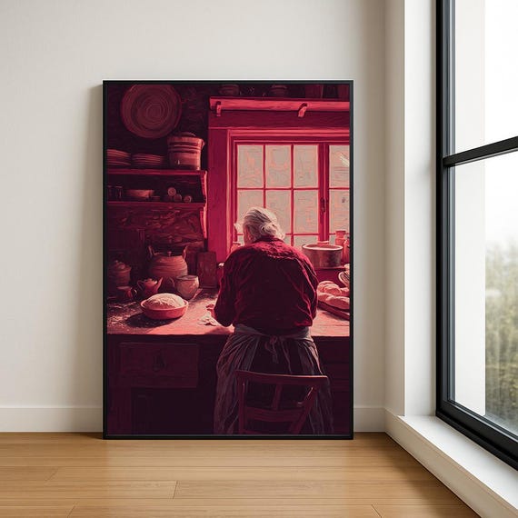 High Resolution Working Woman Oil Painting