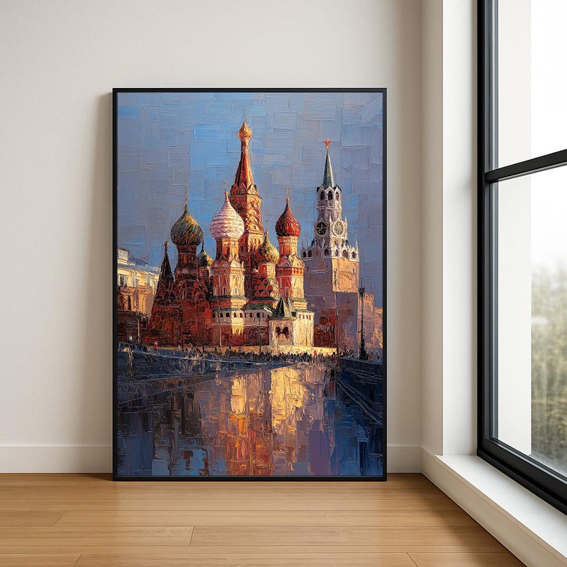 Saint Basils Cathedral Red Square Moscow Impasto Oil Painting Poster