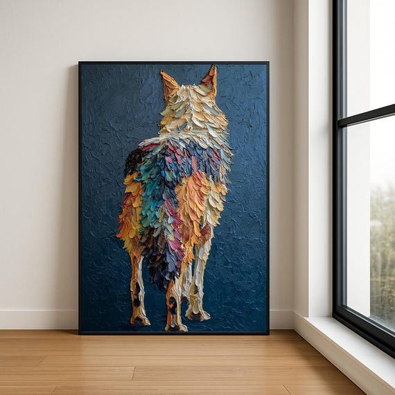Colorful Dog Wall Art Print Animal Illustration