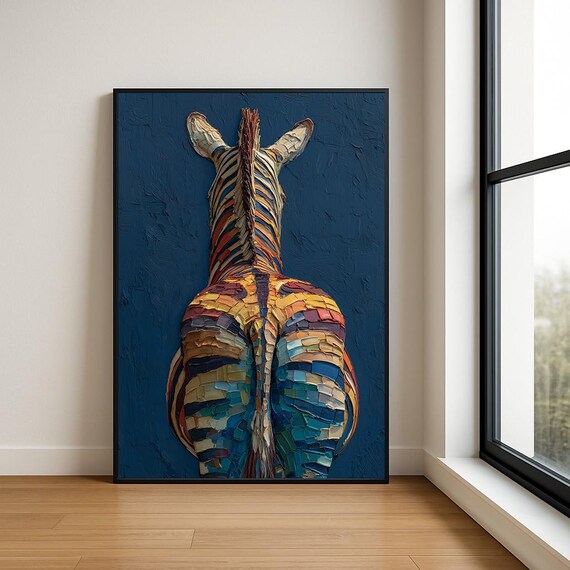 Colorful Zebra Wall Art Print High Resolution