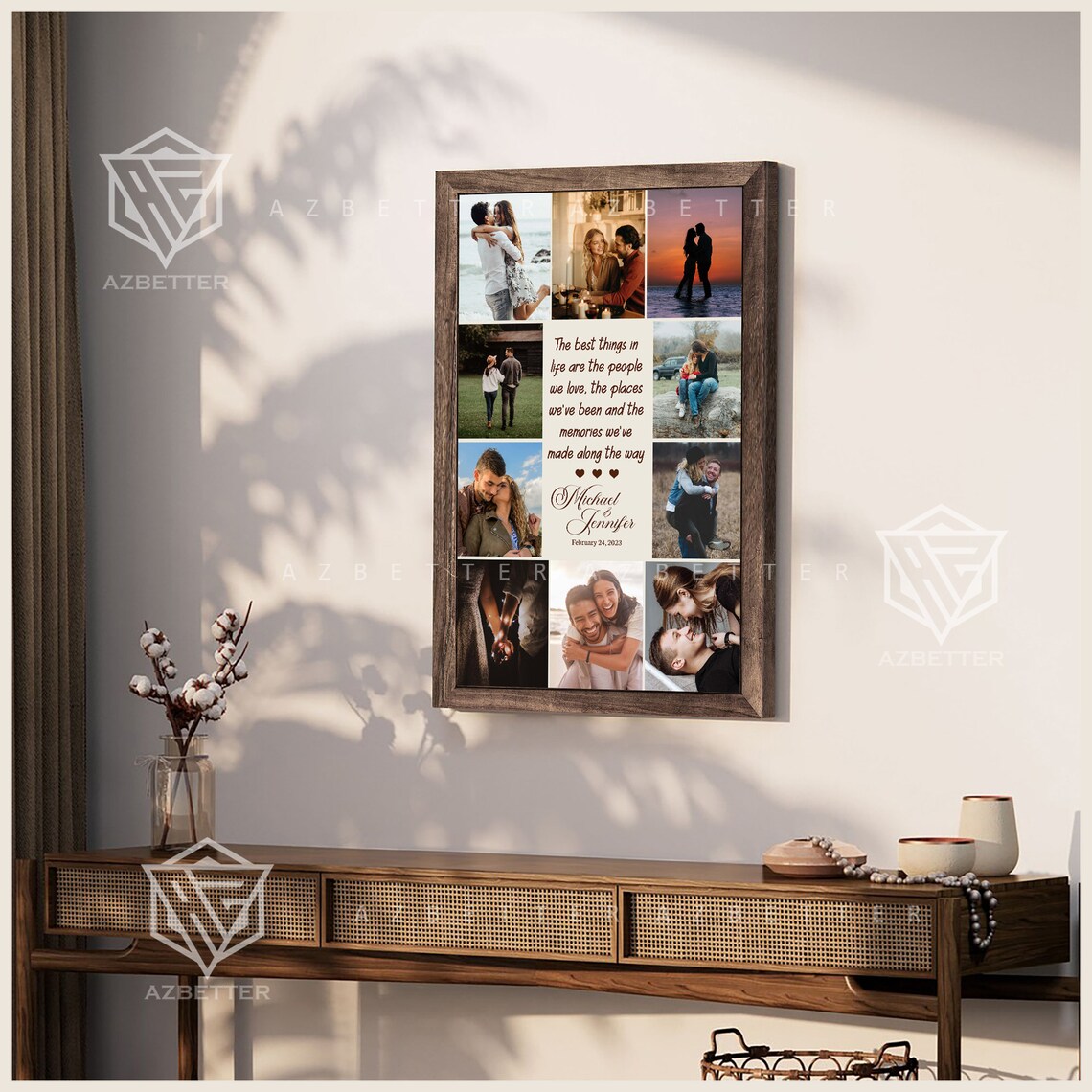 The Best Things In Life Couple Photo Collage Anniversary Love Poster - Image 4