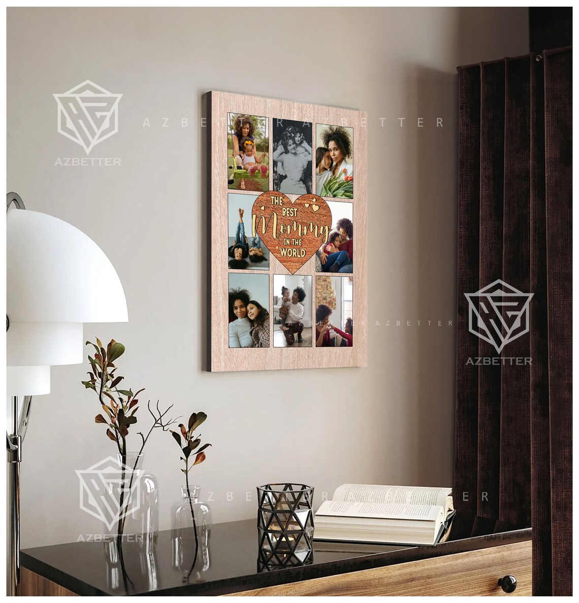 The Best Mommy In The World Heart Photo Collage Keepsake Poster - Image 2