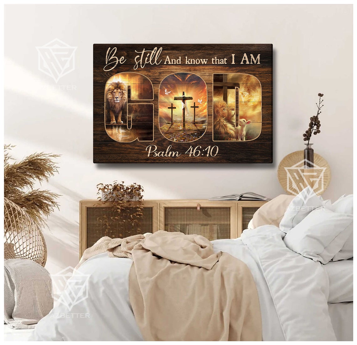 Be Still and Know That I Am God Lion Cross Psalm 46:10 Poster - Image 4