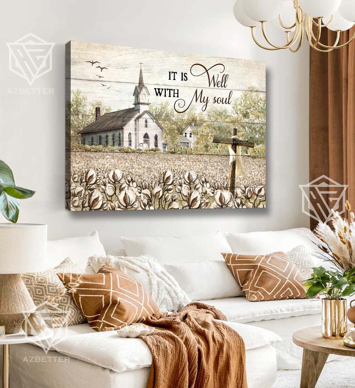 Old Church It Is Well With My Soul Hymn Farmhouse Decor Poster - Image 4