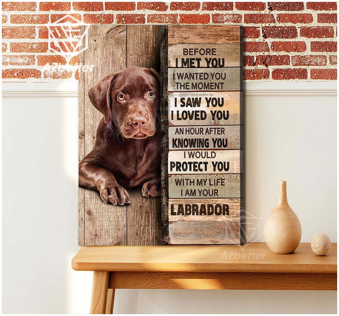 Chocolate Labrador Puppy Before I Met You Love Pledge Rustic Poster - Image 5