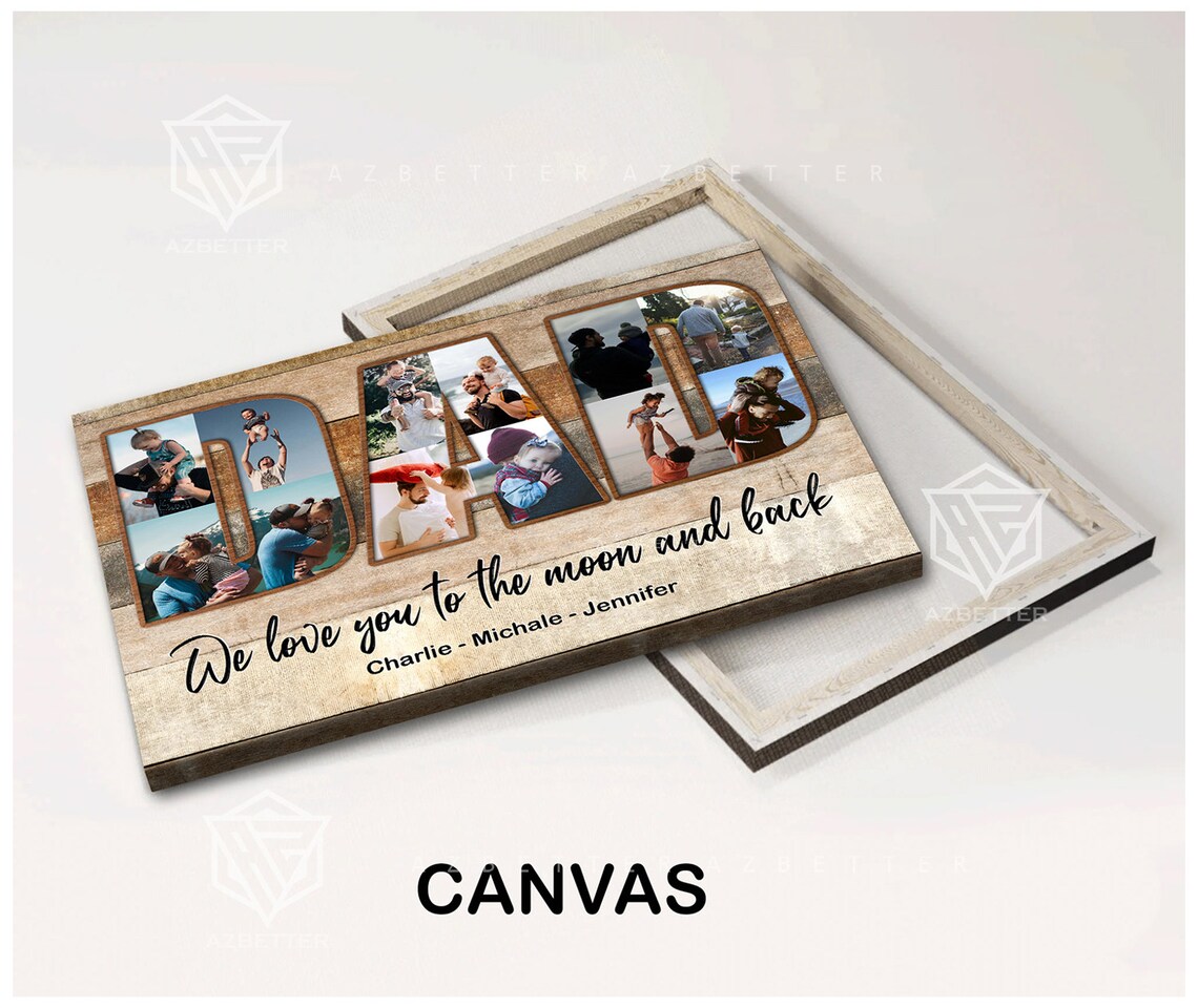 We Love You To The Moon And Back Dad Photo Letter Keepsake Poster - Image 3