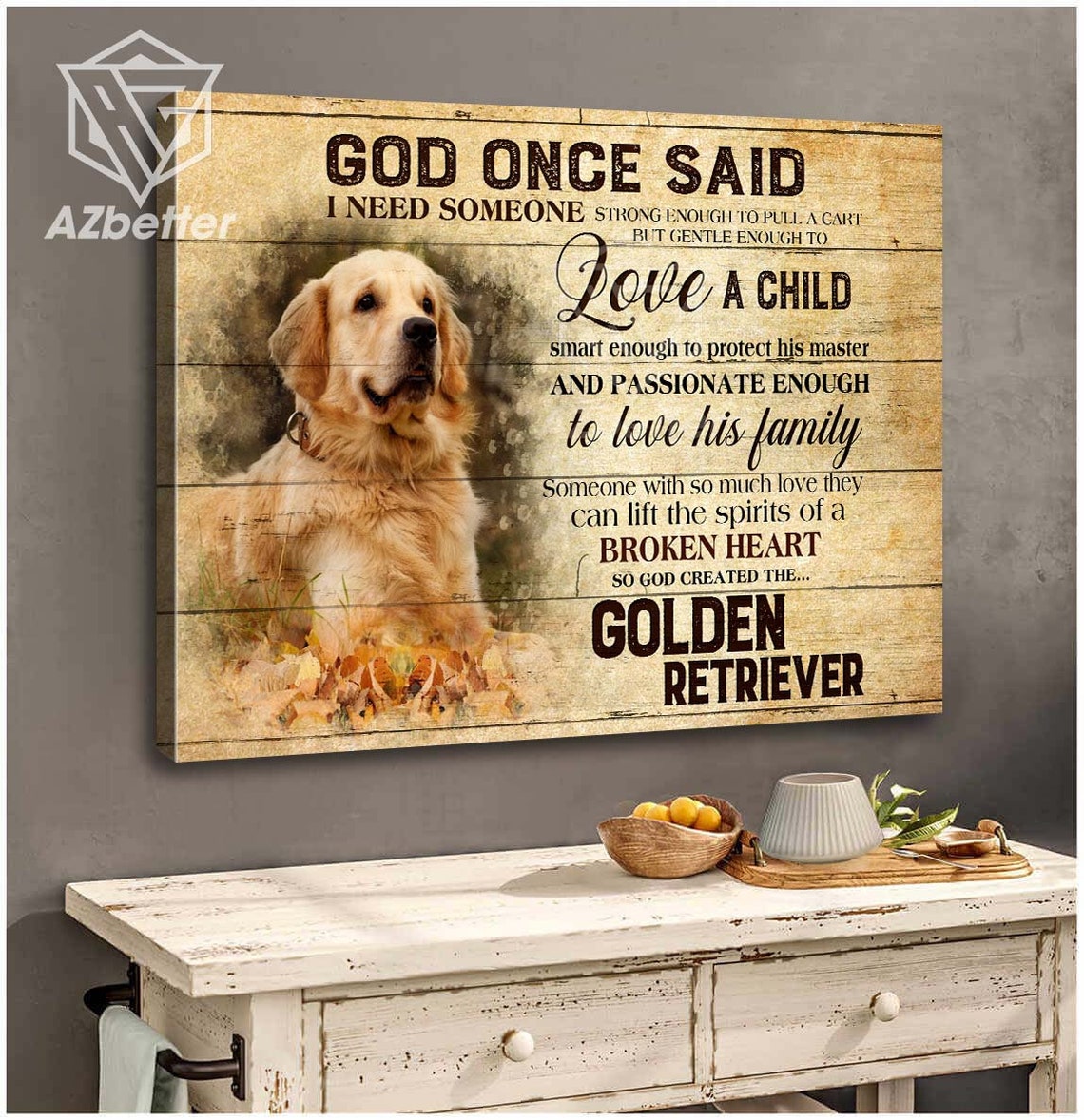 God Once Said So God Created the Golden Retriever Sepia Poster - Image 4