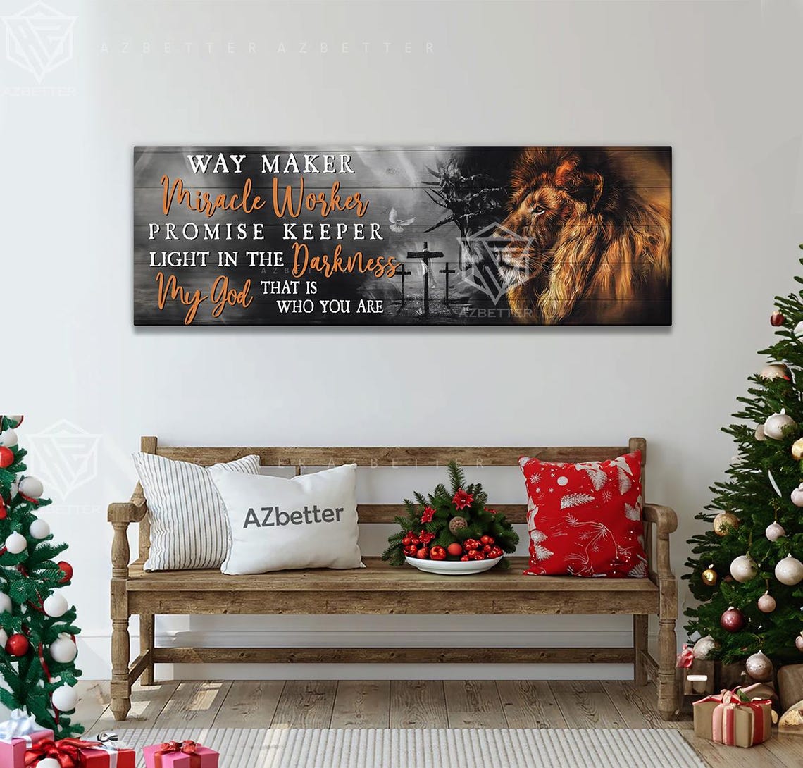 Way Maker Miracle Worker Lion Of Judah Christian Faith Poster - Image 2