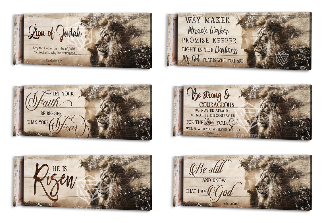 Be Still Psalm 46 10 Lion Of Judah Jesus Rustic Scripture Verse Poster - Image 4