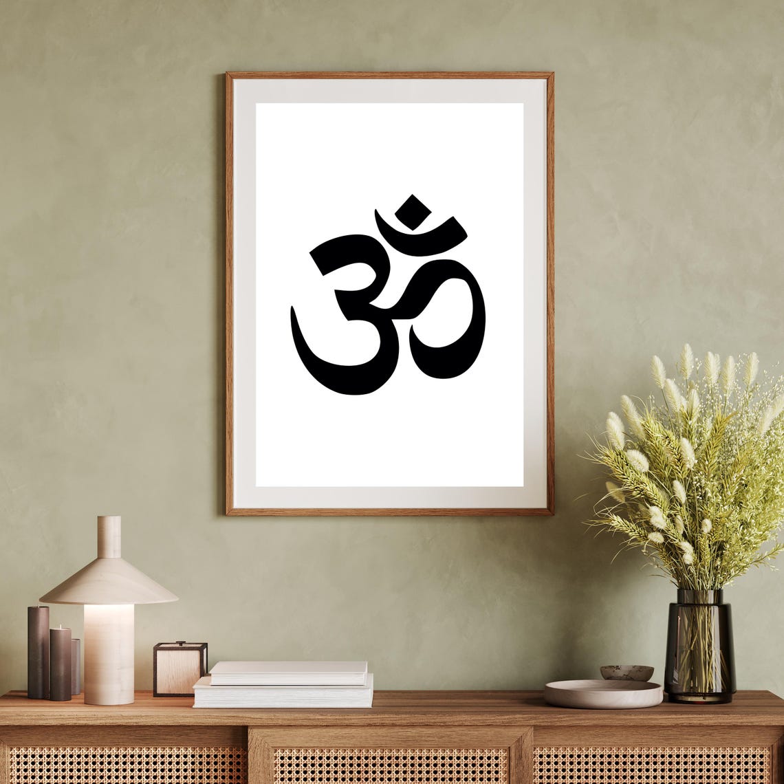 Om Symbol Spiritual Black And White Meditation Minimalist Poster - Image 3
