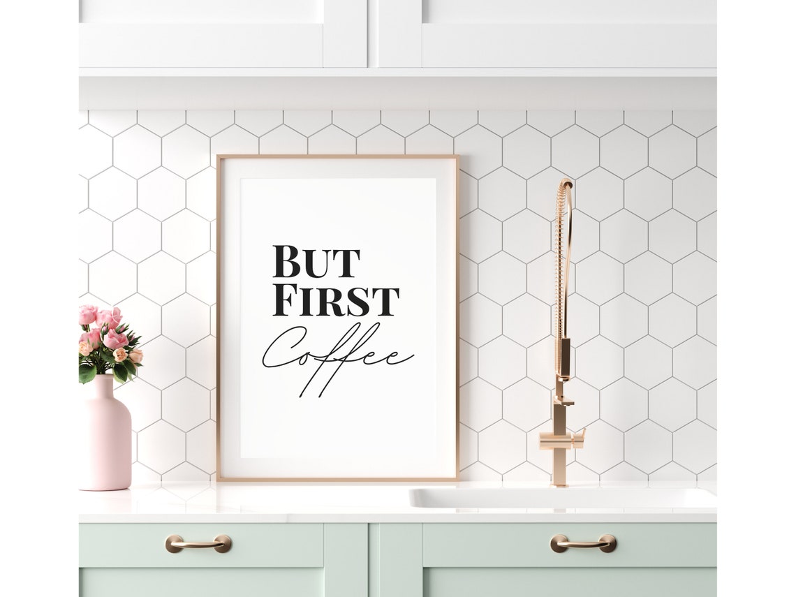 But First Coffee Morning Ritual Serif Script Typography Quote Poster - Image 3