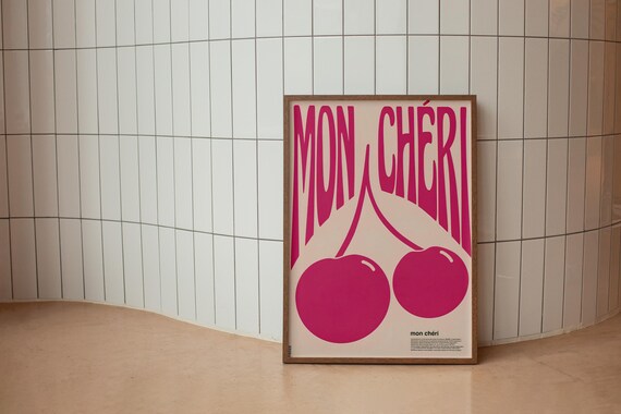 Cherry Poster Print Girly Wall Art For Trendy Rooms Cherries Dorm Decor Cute Apartment Style Lovers