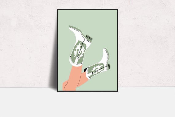 Cowgirl Boots Photography Print Country Western Home Decor