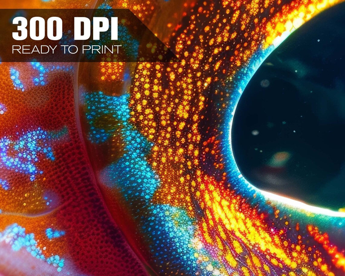 Fish Extreme Close Up Colorful Spotted Eye Underwater Macro Photo Poster - Image 4