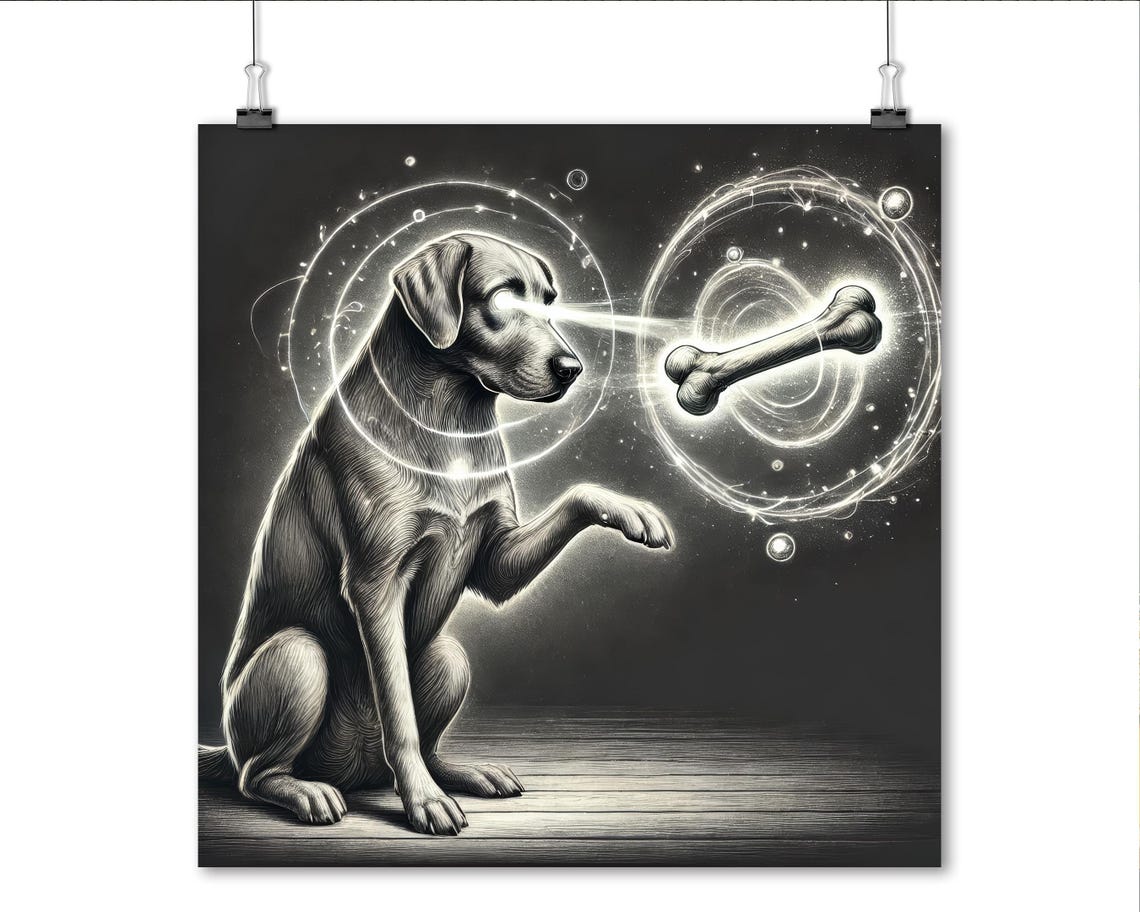Telekinetic Labrador Levitating Bone Cosmic Sci Fi Dog Art Poster - Image 5