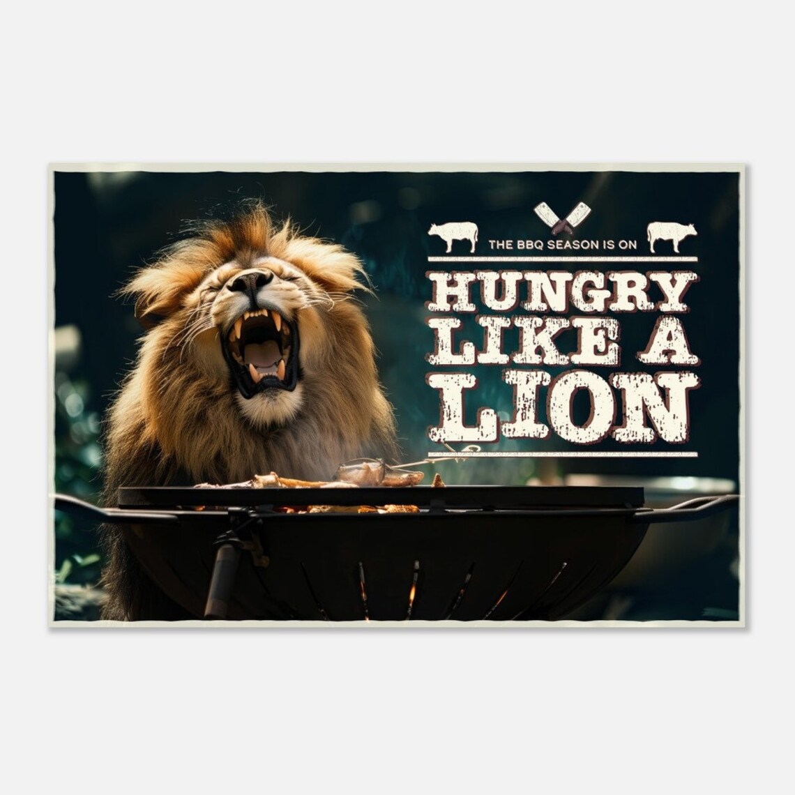 Hungry Like A Lion BBQ Season Grill Master Funny Poster Wall Art - Image 3