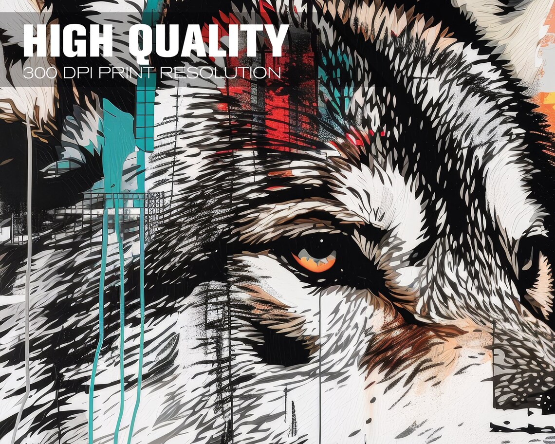 Graffiti Wolf, Urban Style Abstract Illustration - Image 4