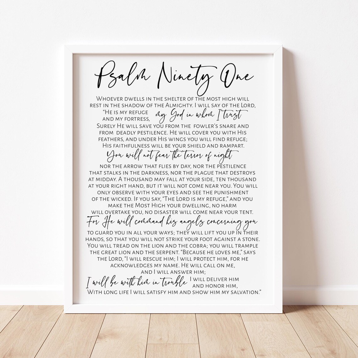 Psalm 91 Prayer, My God In Whom I Trust Art Print