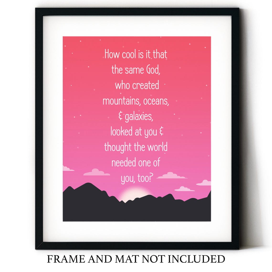 Same God Who Created Mountains Oceans And Galaxies Pink Quote Wall Art - Image 2