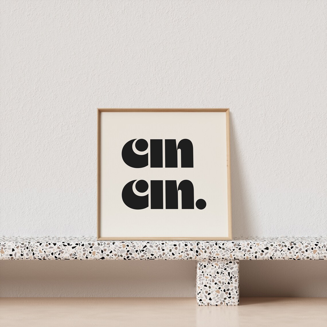 Cin Cin Retro Typography Art Print, Square Poster - Image 2
