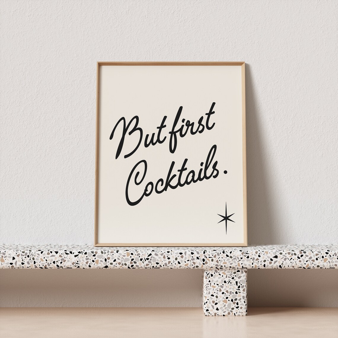 But First Cocktails Mid-Century Typography Art Print - Image 2