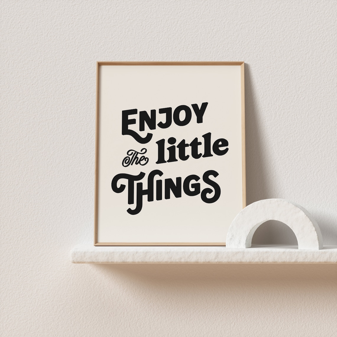 Enjoy The Little Things Retro Typography Art Print - Image 2