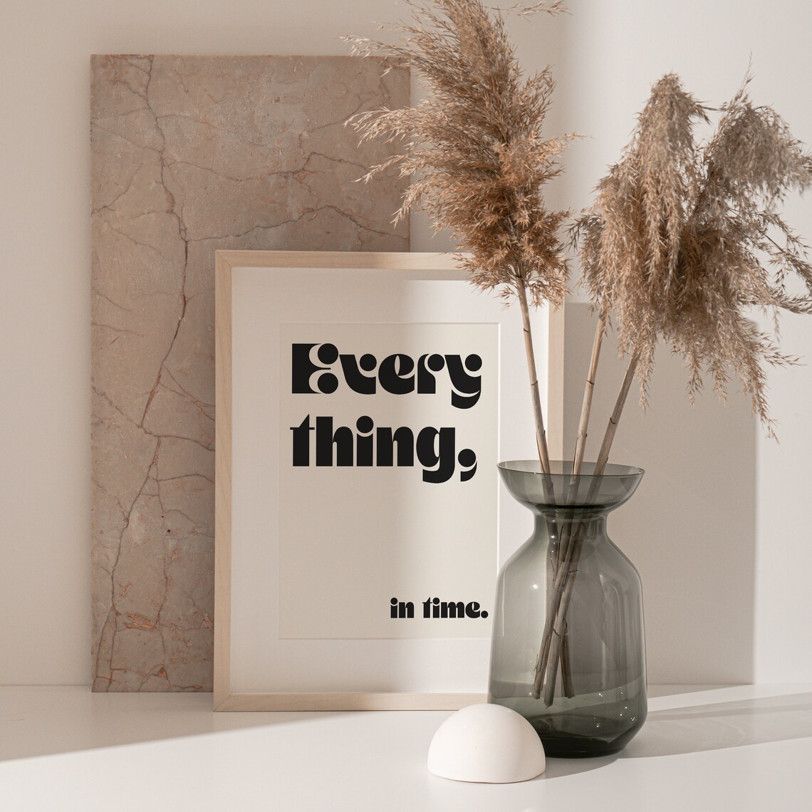 Everything In Time Retro Typography Art Print - Image 4