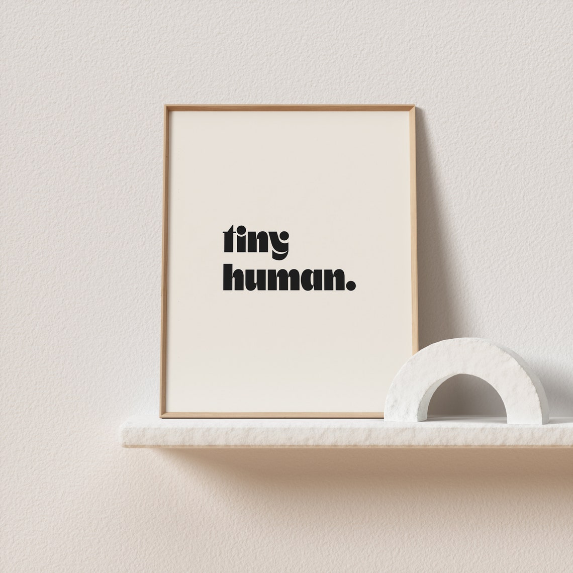 Tiny Human Quote Typography Poster Cream Black Bold Lettering Art - Image 3