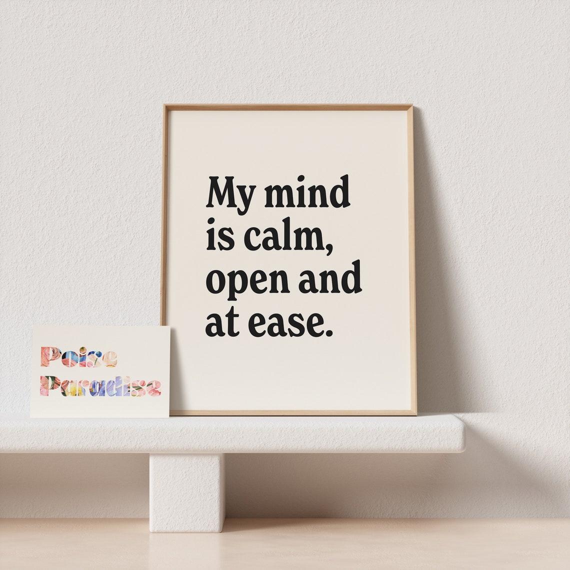 My Mind Is Calm Open And At Ease Affirmation Typography Poster - Image 4