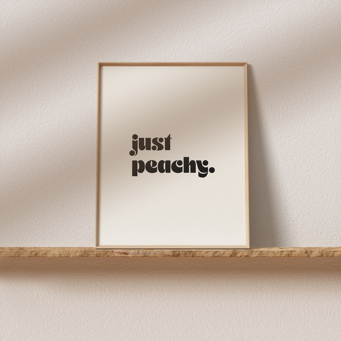 Just Peachy Retro Bold Lowercase Fun Minimalist Cream Poster - Image 2