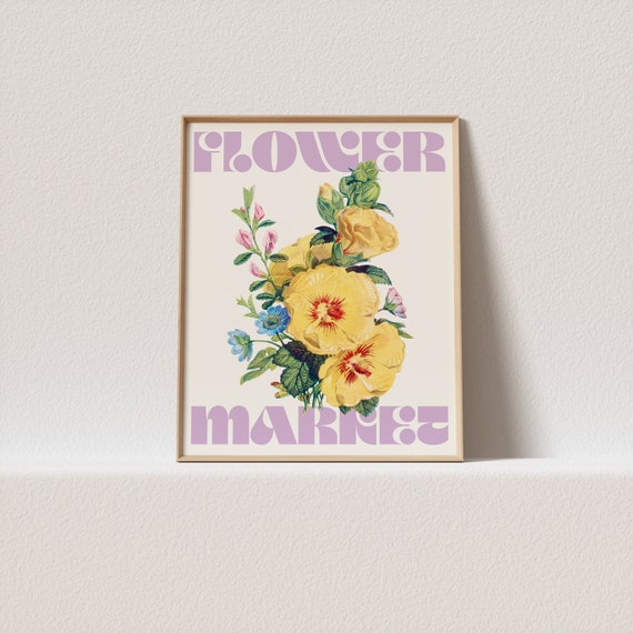 Flower Market Vintage Botanical Illustration Art Print