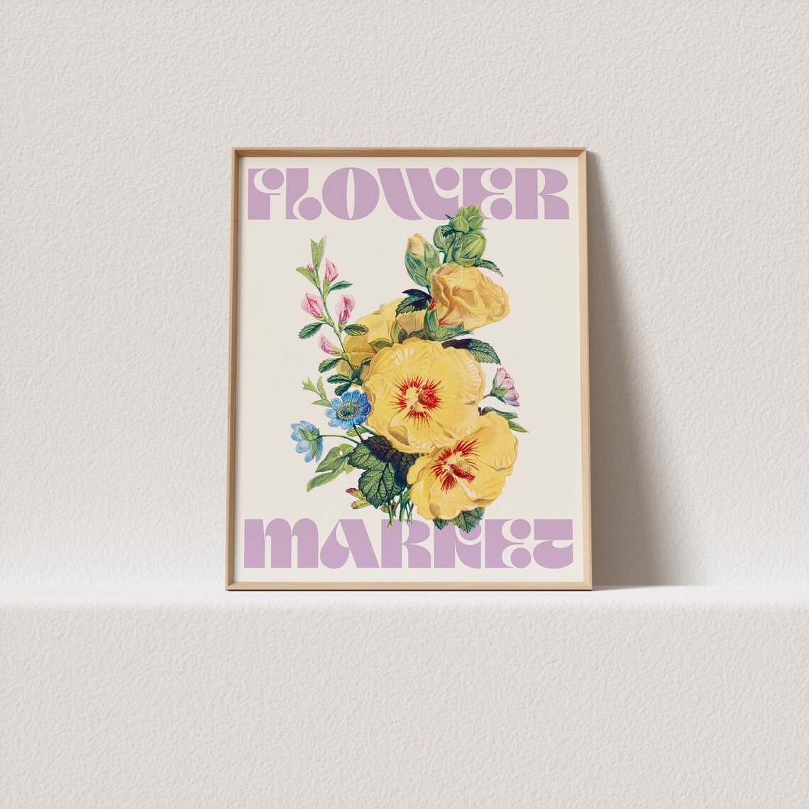 Flower Market Vintage Botanical Illustration Art Print
