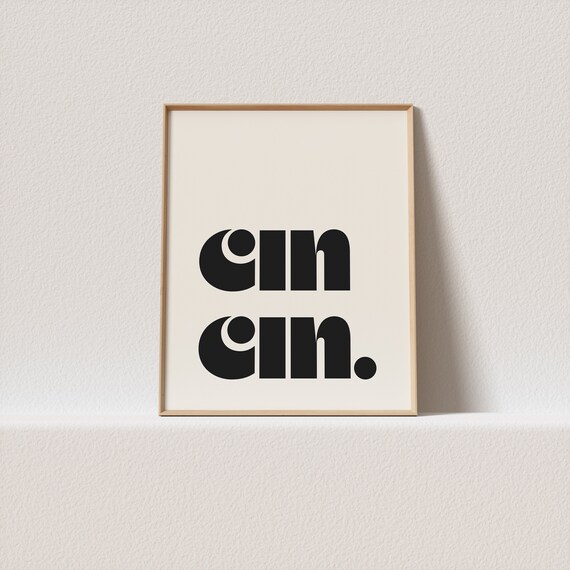Art Print Cin Cin Stunning Mid Century Typography A Must For Your Gallery Wall Only A Click Away To Be Yours Forever